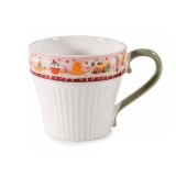 Cana Craciun portelan multicolor 9x8.5 cm, 300 ml