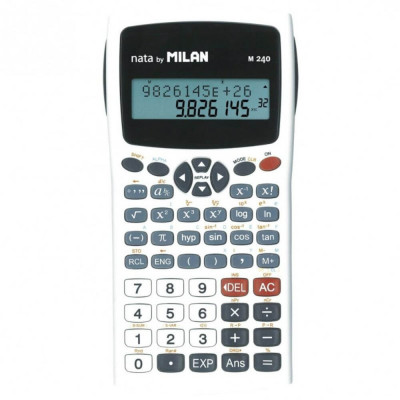 Calculator Stiintific MILAN, 10+2 Digits, 240 Functii, 167x84x19 mm, Alimentare Duala, Corp Plastic Alb, Calculatoare Birou Stiintifice, Calculator 10 foto