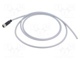 Conector HARTING M12 mamă 5 pini drept cod A cu cablu 2m PVC