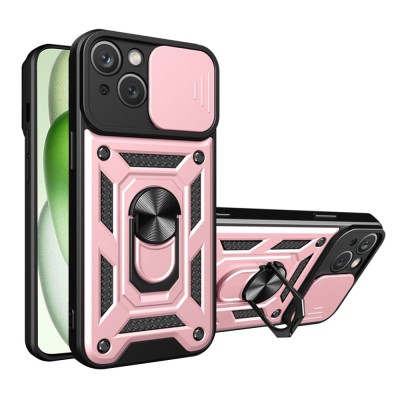 Husa iPhone 15 Plus protectie camera Techsuit CamShield Series, roz foto