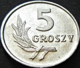 Moneda 5 GROSZY - POLONIA, anul 1962 * cod 3356 = UNC