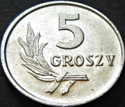 Moneda 5 GROSZY - POLONIA, anul 1962 * cod 3356 = UNC foto