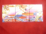 Serie- Straif 3 valori - Festivalul Dragonului 1997 Macao, Nestampilat