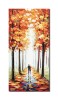 Tablou indragostiti pictat manual living, dormitor, hol, Impreuna pe aleea vietii, 80x40cm ulei in cutit efect 3D