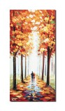 Cumpara ieftin Tablou pictat manual living, dormitor, hol, Impreuna pe aleea vietii, 80x40cm ulei in cutit efect 3D