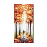 Tablou pictat manual living, dormitor, hol, Impreuna pe aleea vietii, 80x40cm ulei in cutit efect 3D