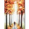 Tablou indragostiti pictat manual living, dormitor, hol, Impreuna pe aleea vietii, 80x40cm ulei in cutit efect 3D