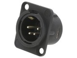 Soclu XLR 4 PIN negru 10A 19x24mm