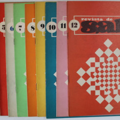 REVISTA DE SAH , ORGAN AL FEDERATIEI ROMANE DE SAH , SET DE 12 NUMERE SUCCESIVE , IANUARIE - DECEMBRIE , 1968