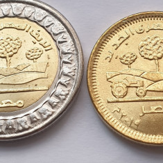 Set 2 monede 50 piastres, 1 pound 2019 Egipt, Countryside, unc