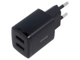 Alimentator pulsatoriu BASEUS 5V 10.5W USB A x2 negru plug-in