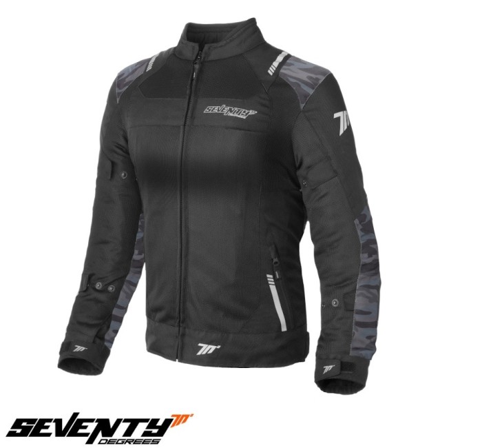 Geaca (jacheta) femei pentru scuter - motocicleta Racing vara Seventy model SD-JR54 culoare: negru/camuflaj Negru/camuflaj L (59/60cm)