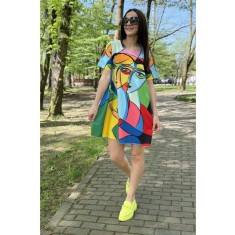 ROCHIE SCURTA IN A CU MANECA SCURTA MIRAGE TALIE UNICA Multicolora