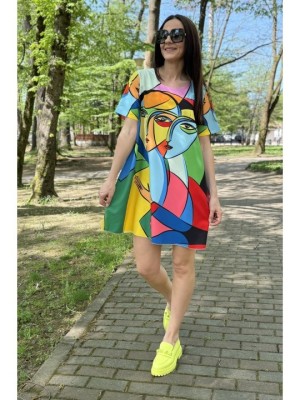 ROCHIE SCURTA IN A CU MANECA SCURTA MIRAGE TALIE UNICA Multicolora foto