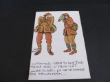Soldați cu Mască de Gaze - Carte Poștală Militară Vintage &ndash; Ilustrație Joseph H&eacute;mard, Colecție