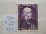 1954- Austria-Mi997- Compl.set-MH, Nestampilat