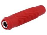 Soclu Banană 4mm 16A 60VDC Roșu Nichelat pe Cablu, HIRSCHMANN
