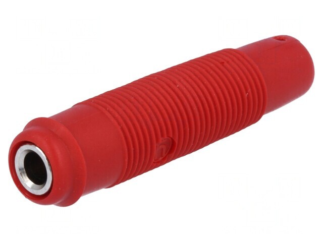 Soclu Banană 4mm 16A 60VDC Roșu Nichelat pe Cablu