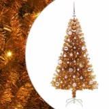 VidaXL Brad de Crăciun cu 150 LED cu suport Auriu 150 cm PET 3396614