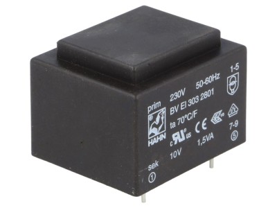 Transformator PCB &amp;icirc;ncapsulat 10V 1,5VA foto