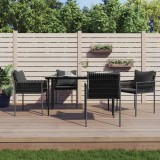 VidaXL Set mobilier de grădină cu perne, 5 piese, poliratan și oțel