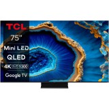 Televizor Smart Mini LED TCL 75C805, 189 cm, Smart Google TV, Ultra HD 4K, Clasa G, 190 cm, Smart TV