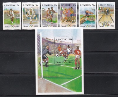 Lesotho 1987 - Jocurile Olimpice - Seul, Serie + Colita, MNH foto