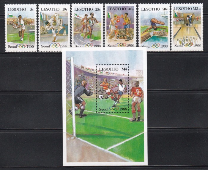 Lesotho 1987 - Jocurile Olimpice - Seul, Serie + Colita, MNH