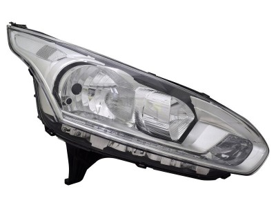 Far Ford Transit/Tourneo Connect, 10.2015-, fata, Dreapta, cu daytime running light; H15+H7+PWY24W+W5W; electric; semnalizare alba, silver; cu motor, foto