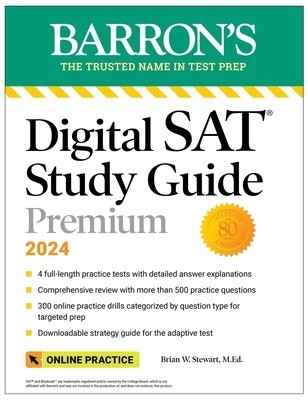 Digital SAT Study Guide Premium, 2024: 4 Practice Tests + Comprehensive Review + Online Practice foto