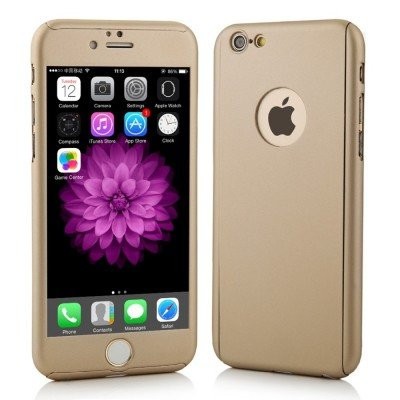 Husa Fullbody MyStyle Gold pentru Apple iPhone 5 / Apple iPhone 5S/ Apple iPhone 5SE acoperire completa 360 grade folie de protectie gratis foto