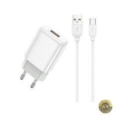 Incarcator Retea Cu Cablu USB-C Prestico F9S 12W 2.4A 1 x USB-A Alb