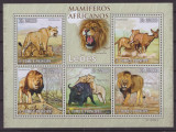 49-SAO TOME E PRINCIPE -Animale africane LEUL-miniset cu 5 timbre nestamp,MNH, Nestampilat