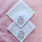 Set de 2 batiste Vintage din In fin brodate manual- caractere chinezesti