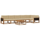 vidaXL Set de canapele de exterior cu pernă 7 pcs Natural și Bej 3382616