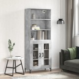 vidaXL Dulap &icirc;nalt, gri beton, 69,5x34x180, lemn compozit