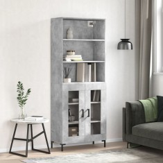 vidaXL Dulap &amp;icirc;nalt, gri beton, 69,5x34x180, lemn compozit foto