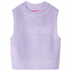 Vestă pulover pentru copii tricotată, liliac deschis, 116