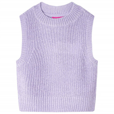 Vestă pulover pentru copii tricotată, liliac deschis, 92 foto