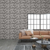 Panouri de perete 3D, model caramida, gri &icirc;nchis, 10 buc., EPS GartenMobel Dekor, vidaXL