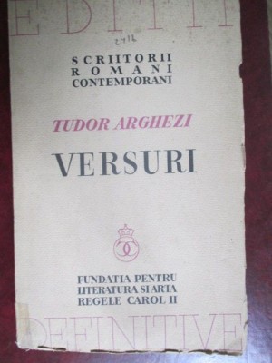 Versuri Editie Princeps-Tudor Arghezi 1936 foto