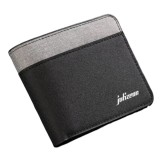 Portofel panza bifold, design colorblock, negru, Oem