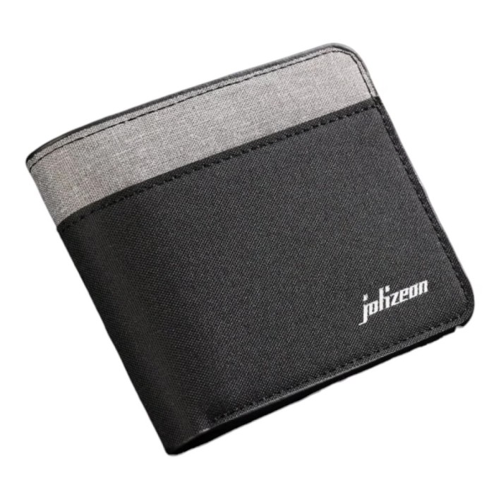 Portofel panza bifold, design colorblock, negru