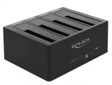 Docking Station USB 3.0 pentru 4 x HDD/SSD SATA 2.5&quot;+3.5&quot; + Functie Clona, Delock 64063