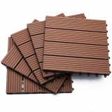 Outsunny set gresie de gradina, 30x30x2.2cm, maro | Aosom Romania