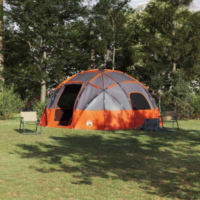 vidaXL Cort de Camping Gri și portocaliu 475 x 475 x 235 cm Poliester 42000995 foto