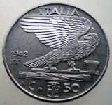 2.308 ITALIA WWII VITTORIO EMANUELE III 50 CENTESIMI 1942 R MAGNETICA, Europa