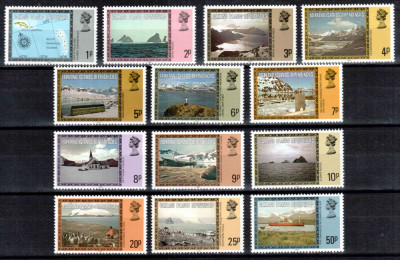 Falkland Dep 1984 (1980), Mi #78-90 II**, harta, fauna, vapoare, MNH! Cota 15 &amp;euro;! foto