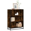 Biblioteca Gossi Stejar Fumuriu 80.5x35x107.5 cm Lemn Prelucrat Rafturi Depozitare Moderne Living