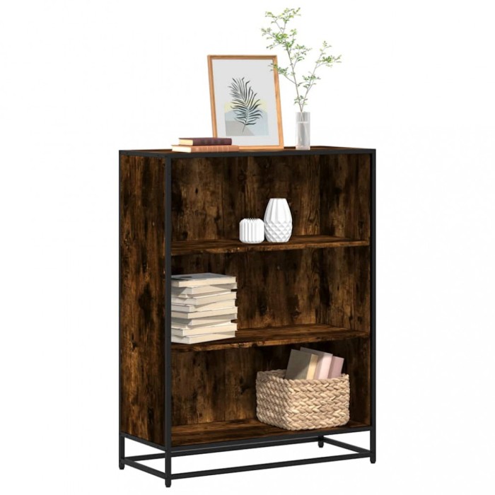 Gossi biblioteca, stejar fumuriu, 80,5x35x107,5 cm, lemn prelucrat